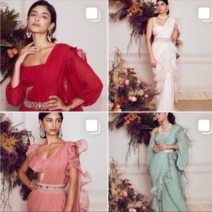 Sari with blouse and belt